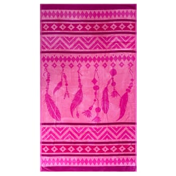 Strandtuch aus Velours "Bamba" 86 x 160 cm rosa