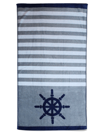 Serviette de plage éponge velours gris salthouse 86 x 160