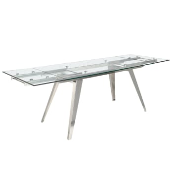 Tavolo da pranzo allungabile cm 90 x 160/240 x 76 in metallo bianco AENIGMA