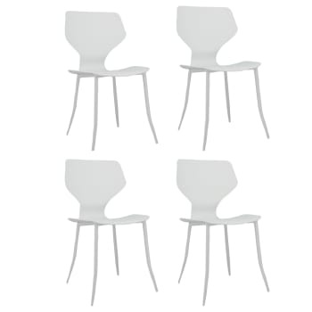 GABBY - Lot de 4 chaises en polypropylène noir mat