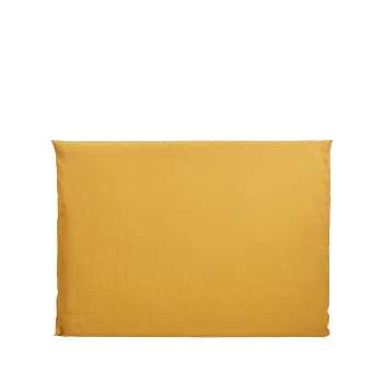 Carlina - Housse de tête de lit en Coton Ocre et bourdon noir 170x134 cm