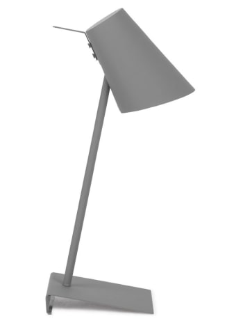 CARDIFF - Lampada da tavolo inclinata in metallo grigio