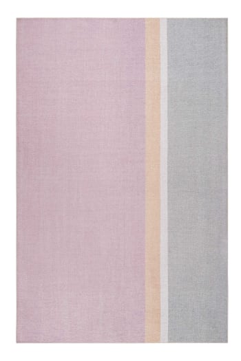 Salt river - Alfombra tejida plana en algodón reciclado rosa y gris 130x190