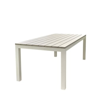 Tampa - Table de jardin en aluminium blanc et gris 8 pers.