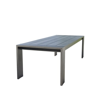 Ibiza - Mesa de jardín extensible de aluminio negro 4/8 pers.