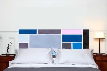Poudrées bleue - Tête de lit sans support en bois 160*70cm