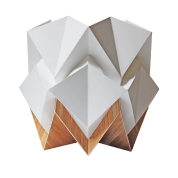 HIKARI - Lampe de table origami ecowood et papier taille S