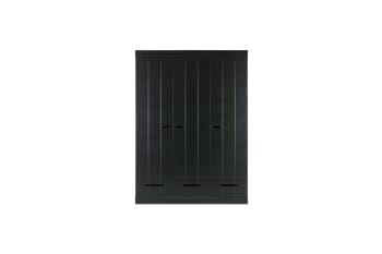 Connect - Armoire 3 portes et 3 tiroirs en bois noir