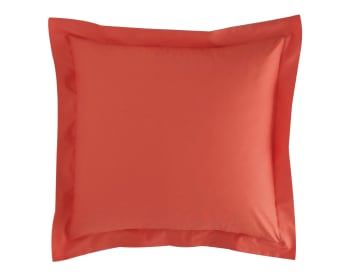 PERCALE - Taie d'oreiller 65x65 orange en percale de coton