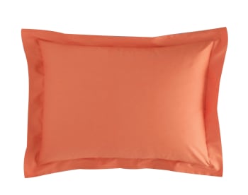 PERCALE - Taie d'oreiller 50x70 orange en percale de coton