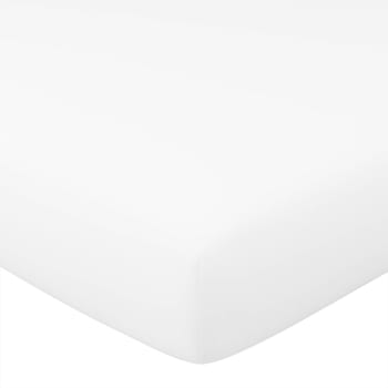 Percale 2015 - Drap-housse 160x200x28 blanc en coton