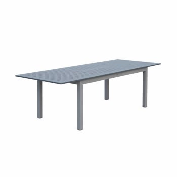 Table chicago - Table extensible en aluminium gris 8 places