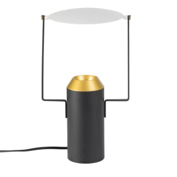 Sombrero - Lampe noir en fer et aluminium H32cm