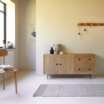 Credenza in noce massello e battuto di terrazzo 140 cm - Mobili  portaoggetti per la sala da pranzo 