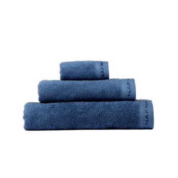 Set de tres toallas de baño (30x50+50x100+70x140) azul marino
