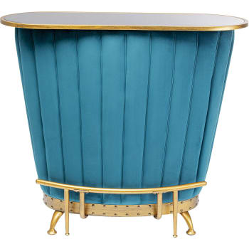 Bar velours bleu et acier doré
