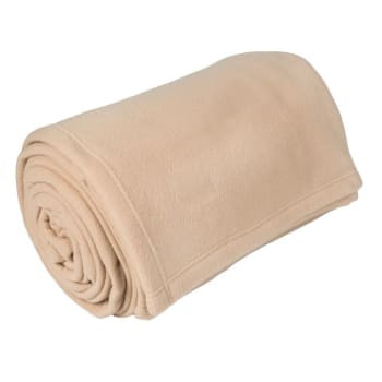 Teddy - Couverture polyester beige 260x240 cm