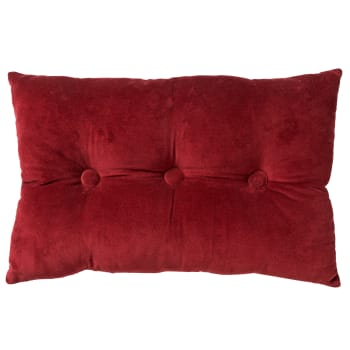 VALERIE - Coussin - rouge en velours 40x60 cm uni