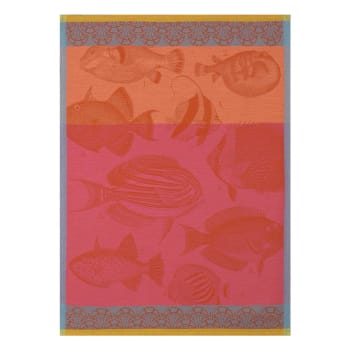 Moorea - Torchon en coton corail 60 x 80