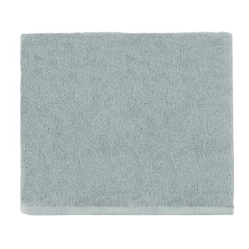 AQUA - Serviette invité unie en coton gris Plume 30x50