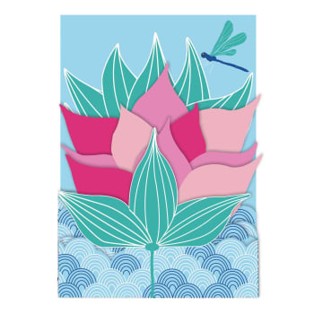 Carte pop-up 3d fleurs de Lotus