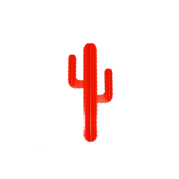 Cactus mural en aluminium rouge H70cm