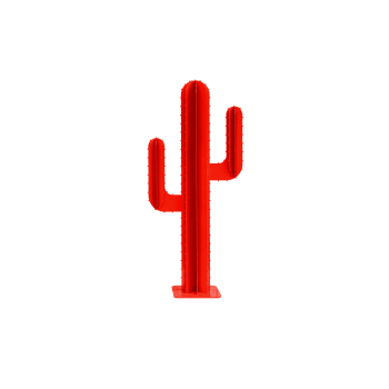 COLLECTION DÉCO JARDIN MAISON LP DESIGN - Mini cactus de jardin 2 branches en aluminium rouge H30cm