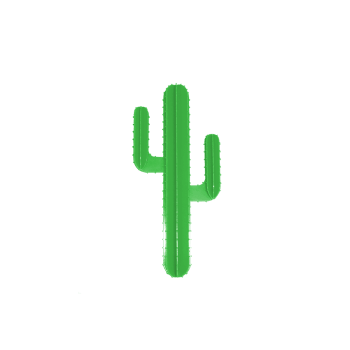 Cactus mural en aluminium vert H 70cm