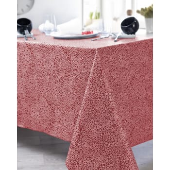 BULLE - Nappe en coton enduit PVC rouge 160x200 cm