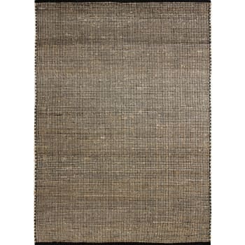 Jute - Tappeto in iuta e cotone nero e beige 160x230