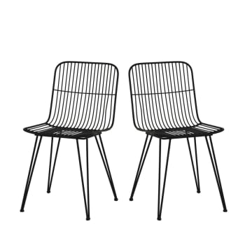 Ombra - Lot de 2 chaises design en métal noir