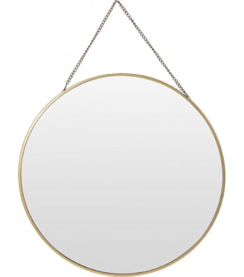 ROND - Miroir doré suspendu avec chaînette D29