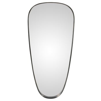 Daly - Miroir en métal finition étain ovale 92 x 43 cm