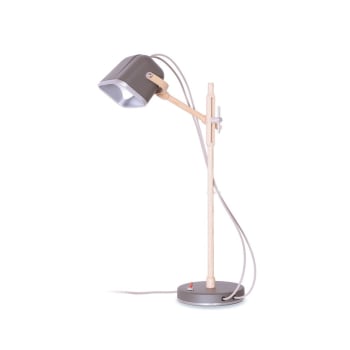 MOB - Lampe à poser grise et bois H60cm