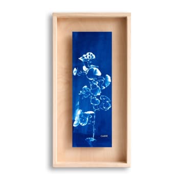 CARPË - Cadre en bois cyanotype gingko 40x20cm