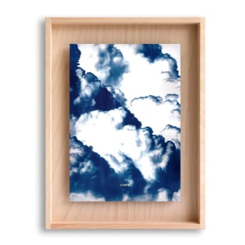 CARPË - Cadre en bois cyanotype nuages 40x30cm