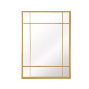 Wallis - Miroir Art Déco rectangulaire en métal doré 97 x 67 cm