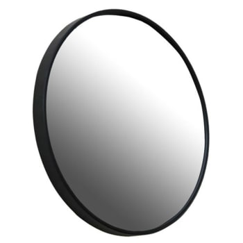 Soho - Espejo redondo de metal negro de 80 cm