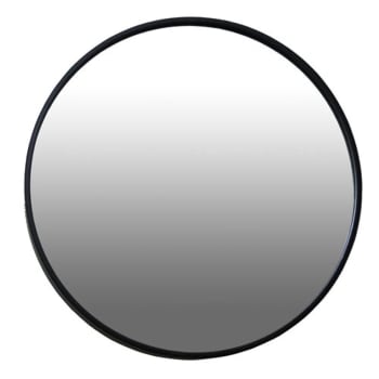 Soho - Espejo redondo de metal negro de 40 cm