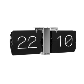 Horloge noire casier laiton 36x14cm