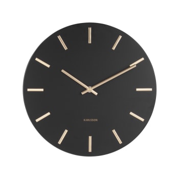CHARM - Horloge murale en métal noire D30