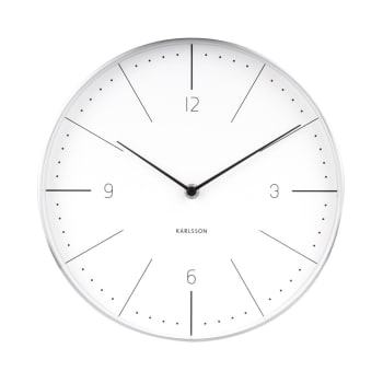 NORMANN - Horloge murale en métal blanc D27