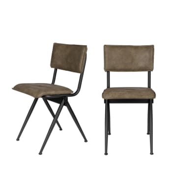 NEW WILLOW - 2 chaises en simili marron argile