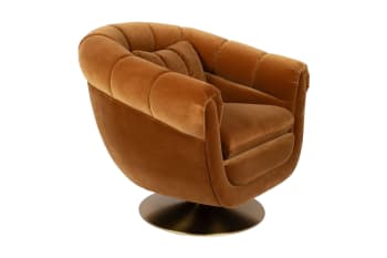 Member - Fauteuil lounge en coton marron