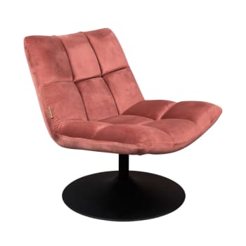 BAR - Drehbarer Design-Sessel aus Samt, rosa