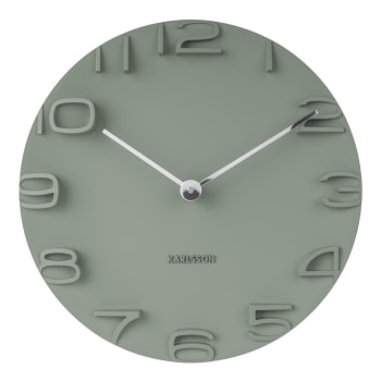 ON THE EDGE - Horloge murale en plastique gris vert D42