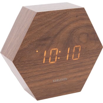 HEXAGON - Réveil à LED en bois