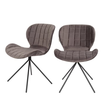 OMG - 2 chaises velours gris