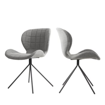 Omg - Lot de 2 chaises design gris clair