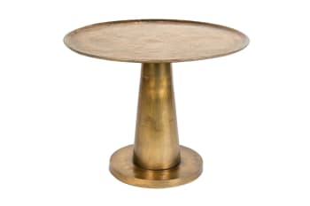 Brute - Table d'appoint ronde en laiton doré